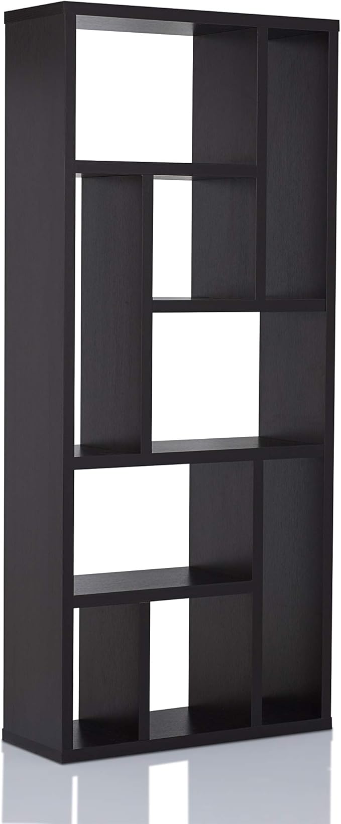 Zevv Modern 9 Open Shelves Vertically/Horizontally Display Shelf, Cappuccino