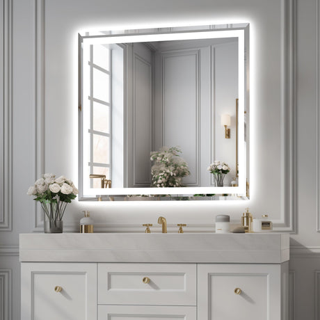 36X36 Inch LED Bathroom Mirror, Frameless Mirror for Bathroom,