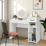 Desk with Storage Drawer & Shelves, Compact Desk for Small Space, Modern Wooden Study Desk Writing Desk with Storage Drawer & Compartments, PC Laptop Desk Small Desk for Bedroom