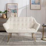 48" Small Loveseat Sofa, Mid Century Modern Velvet Love Seat