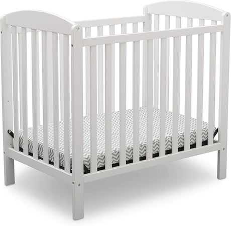 Emery Mini Convertible Baby Crib with 2.75-inch Mattress, Grey