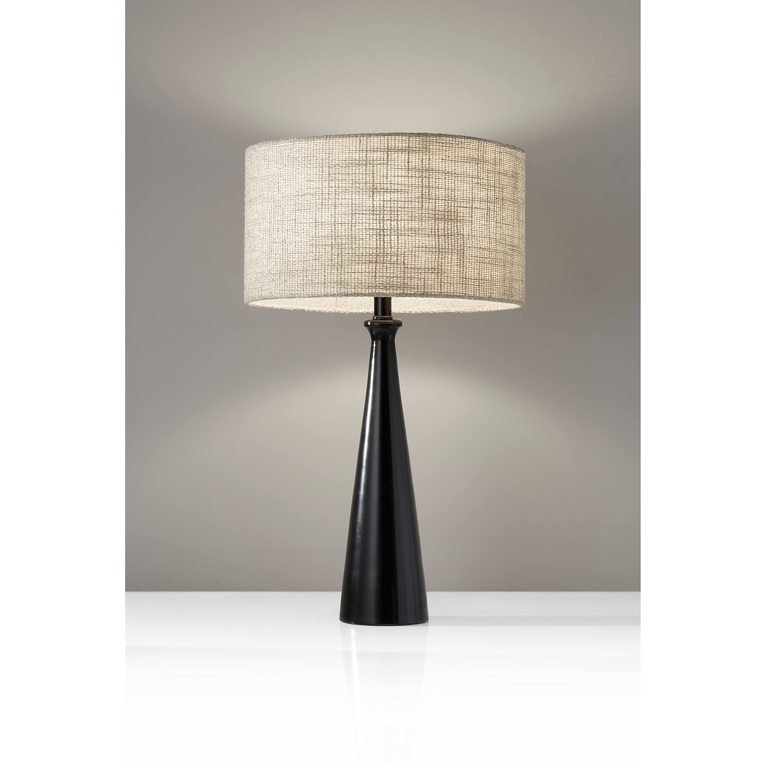 Linda 21.5" Table Lamp - Black Finish with Textured Fabric Shade