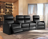 Diesel XS950 Theater Seating Recliners - Octane - Black Top-Grain Leather