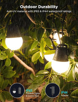 String Lights 2, 144ft Outdoor Lights with Dimmable Warm White LED Bulbs, 47 Scene