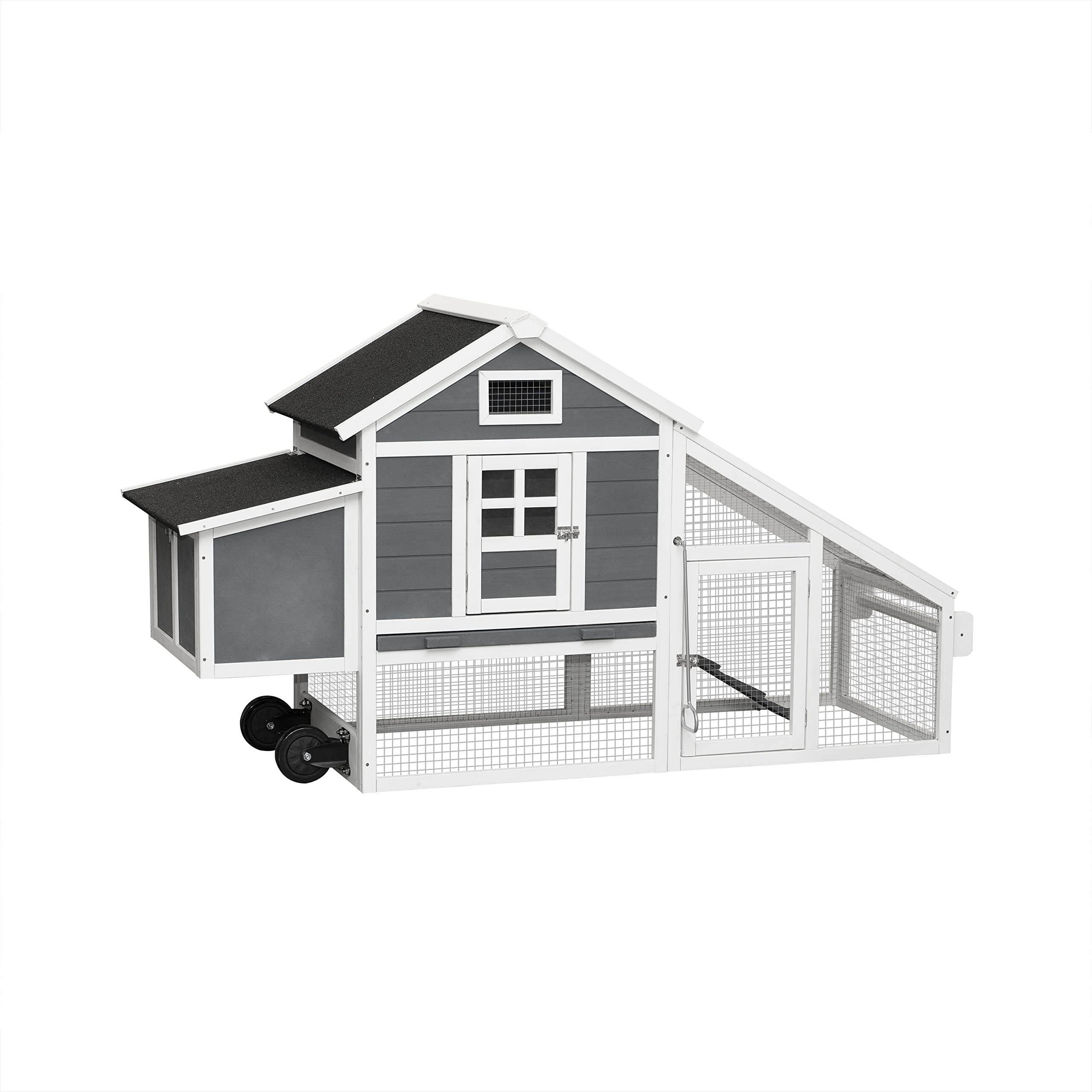 RolliRoost Wooden Chicken Coop with Nesting Box, Tray & Wheels