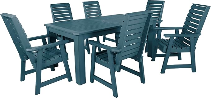 Weatherly 7pc Rectangular Dining Set 72" x 42", Black