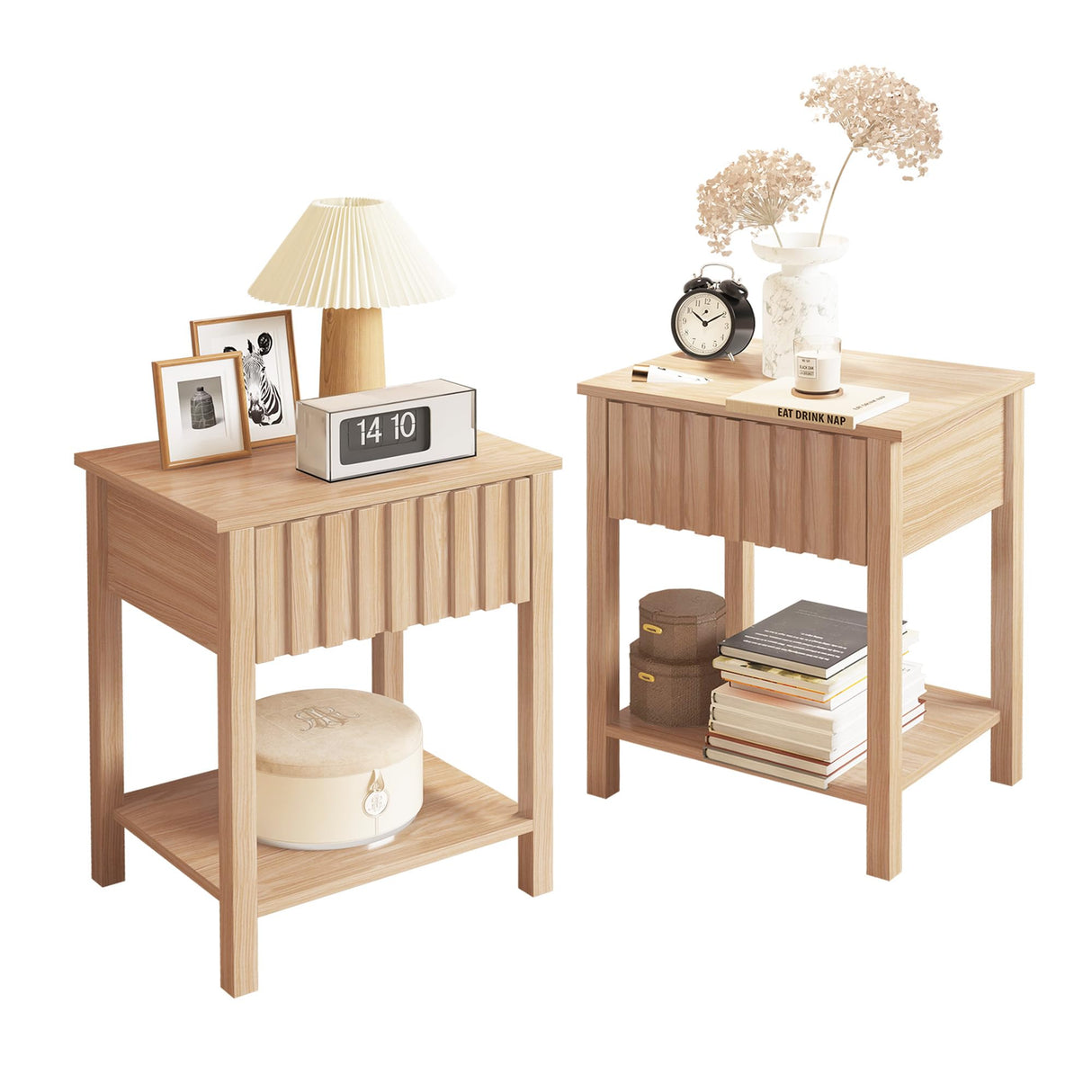 Nightstand, Side Table with Drawer Modern End Table with Storage Accent Bedside