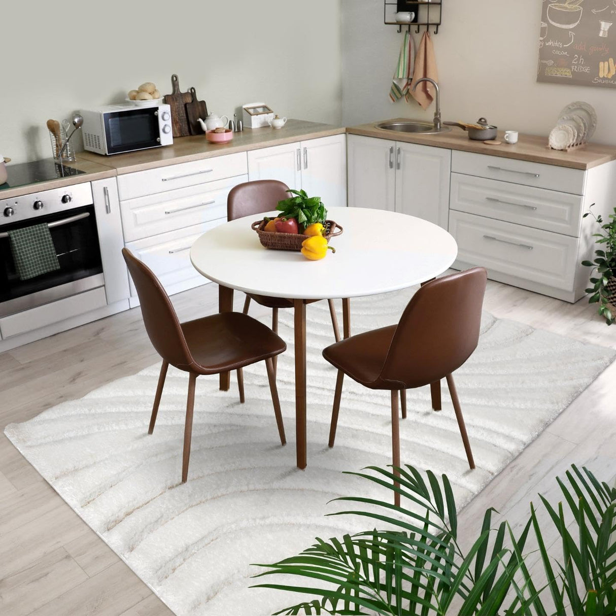 Lantanas Cream 8x10 Modern Shag Geometric Area Rug