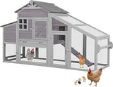 71" Chicken Coop Run Extension Metal Frame with Perches, Outdoor Rabbit Run