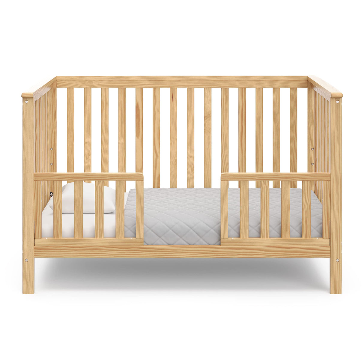 4-in-1 Convertible Crib (Natural) - Converts to Daybed, Toddler Bed, and Full-Size Bed,