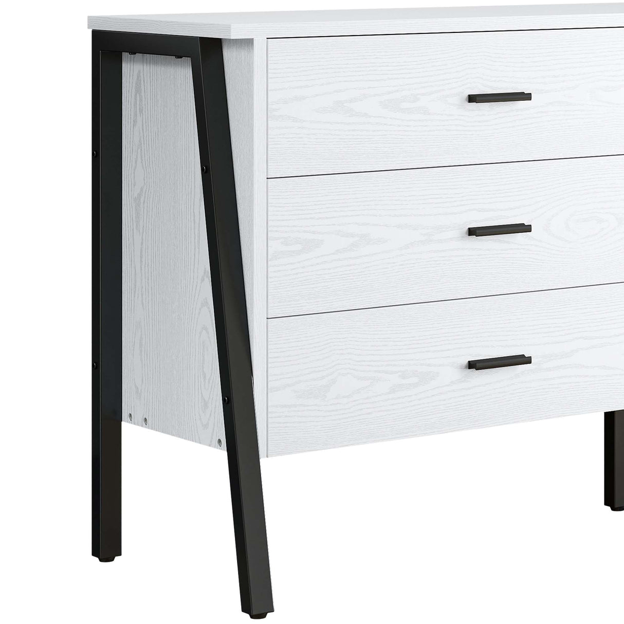 59" 6 Drawer Dresser for Bedroom, Wood Dressers & Chests of Drawers with Metal Frame,