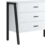 59" 6 Drawer Dresser for Bedroom, Wood Dressers & Chests of Drawers with Metal Frame,