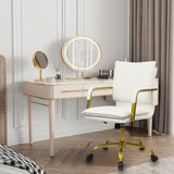 Adjustable Leather Office Chair with Gold Legs