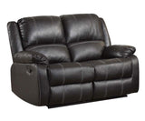 Zuriel Motion Loveseat in Black Synthetic Leather