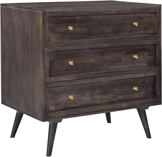 Parkview 3-Drawer Mango Wood Chest for Living Room Furniture Sets, Modern Accent Chest with Natural Finish and Classic Knobs Perfect Next to Couch, Sofa, and Loveseat, 33.5"W x 18"D x 31.5"H