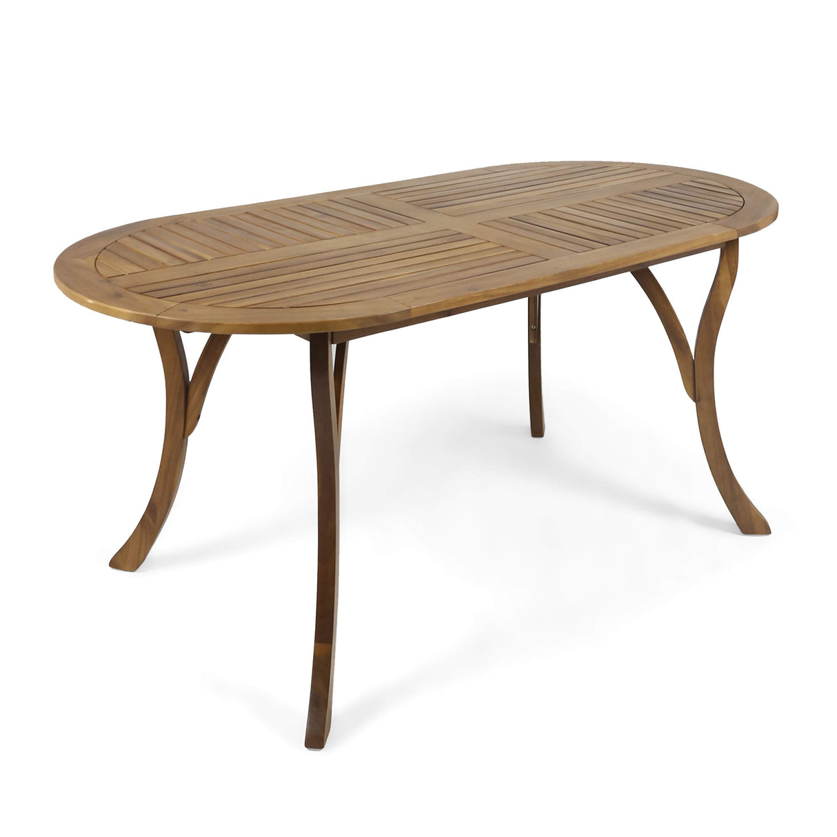 Baia Outdoor 70" Oval Acacia Wood Dining Table, Teak