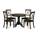 HLBO5-CAP-W 5 Piece Kitchen Table Set for 4 Includes a Round Dining Table with Pedestal and 4 Dining