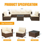 Outdoor Patio Furniture Set Sectional Couch Wicker Conversations Sets Rattan Sofa