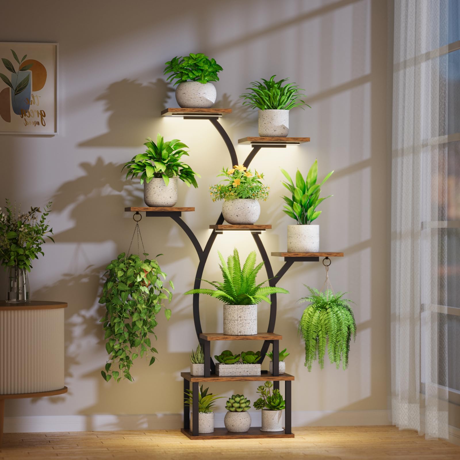 Plant Stand Indoor with Grow Light, 8 Tiered Plant Shelf Indoor for Multiple Plant