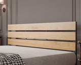 Full Size Bed Frame Steady Steel Platform with Wood Headboard/Footboard