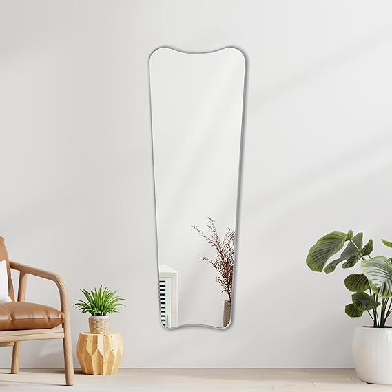 Alfie Full-Length Wall Mirror - 20" x 59" Black Metal Frame