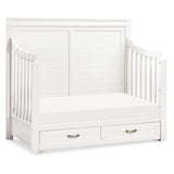 Wesley Farmhouse 4-in-1 Convertible Storage Crib in Heirloom White