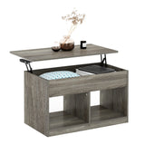 Jensen Living Room Lift Top Coffee Table with Hidden Compartment, French Oak Grey