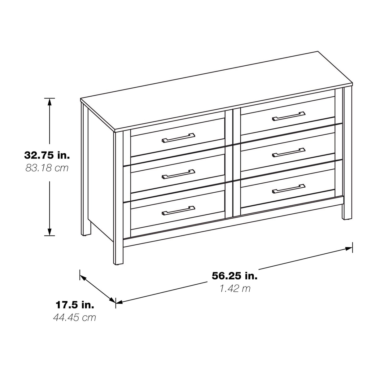 Stonebrook 6-Drawer Horizontal Dresser