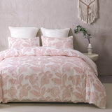 Cotton Clipped Jacquard Duvet Cover Set King, 3 Pieces Jacobean Floral Bedding