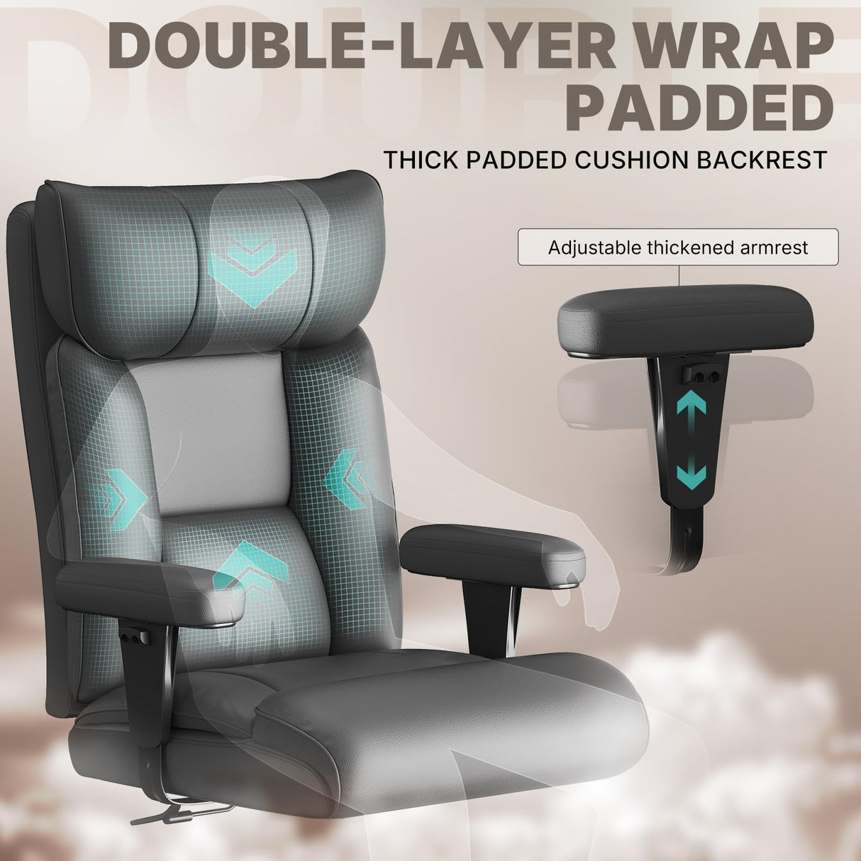 Ergonomic Big and Tall Office Chair - 750lbs Capacity High Back Executive Chair