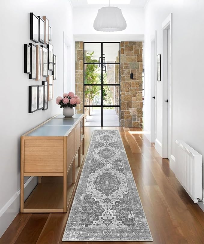 6x9 Area Rugs, Stain Resistant Washable Rug for Living Room, Vintage Inspired Rug