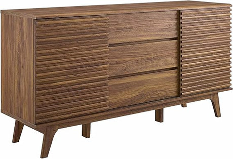 70" Mid-Century Modern Low Profile Entertainment TV Stand