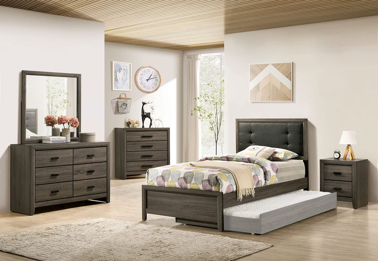 SR03FOA7927F-4PC Bedroom Sets, Gray and Charcoal