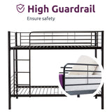 Metal Bunk Bed Twin Over Twin - with Removable Ladder and Guard Rail