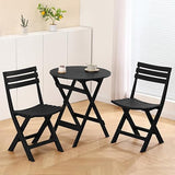 Patio Bistro Set, 3 Piece Plastic Folding Bistro Set, Portable Outdoor Patio Table