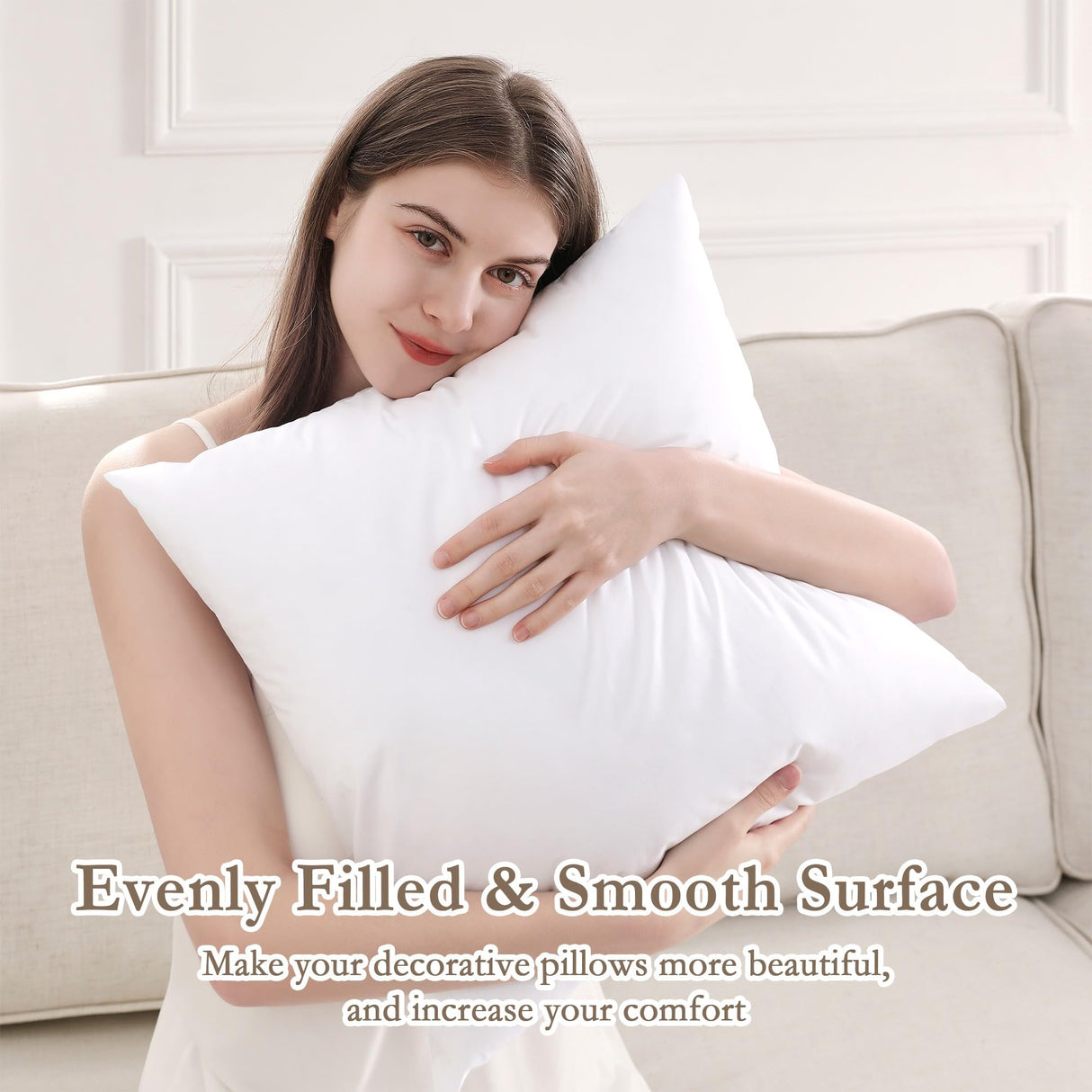 Throw Pillow Inserts, 18 x 18 Inch Square Form Sham Stuffer Set of 2