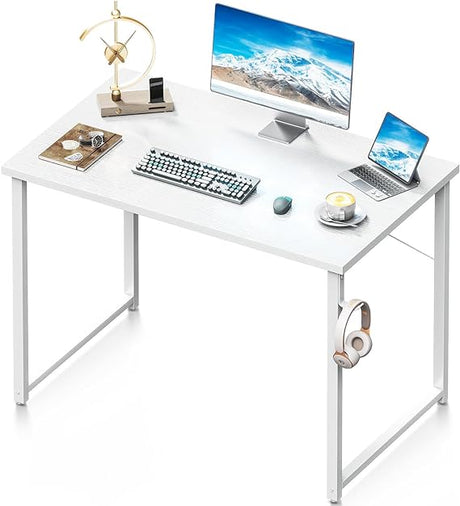 Coleshome 40 Inch Computer Desk, Modern Simple Style Desk for Home Office, Study Student Writing Desk, Vintage