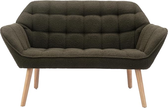 48" Small Loveseat Sofa, Mid Century Modern Velvet Love Seat