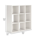 BM296522 35 in. Lizy 9 Cube Storage Compartments Bookcase Organizer White