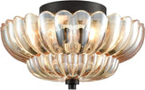 Modern Black Flush Mount Ceiling Light 3-Light Close to Ceiling Light Fixtures with