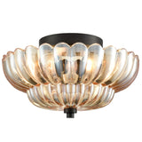 Modern Black Flush Mount Ceiling Light 3-Light Close to Ceiling Light Fixtures with