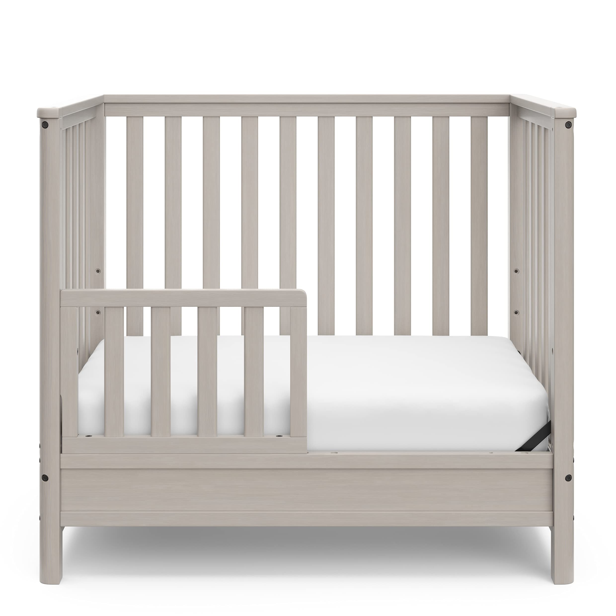 5-in-1 Convertible Mini Crib with 2.75'' Bonus Thick Mattress with Water-Resistant Cover