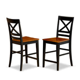 ANQU5-BLK-W 5 Piece Dinette Set for 4 Includes a Round Kitchen Table with Pedestal