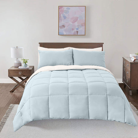 Soft and Plush Down Alternative Comforter - Reversible with 2 Colors Duvet Insert