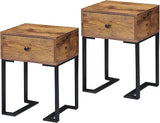 Nightstand with Storage Drawer Set of 2, End/Side Table for Bedroom