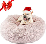 Dog Beds for Small Dogs, Donut Dog Bed with Blanket Attached, Calming Dog