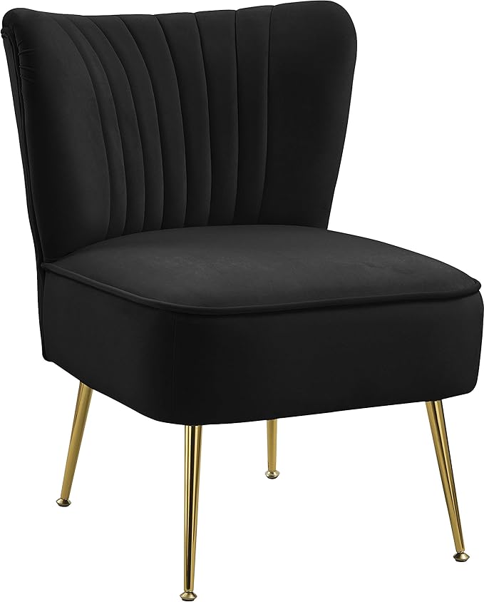 Tess Collection Modern | Contemporary Velvet Upholstered Accent Chair with Deep