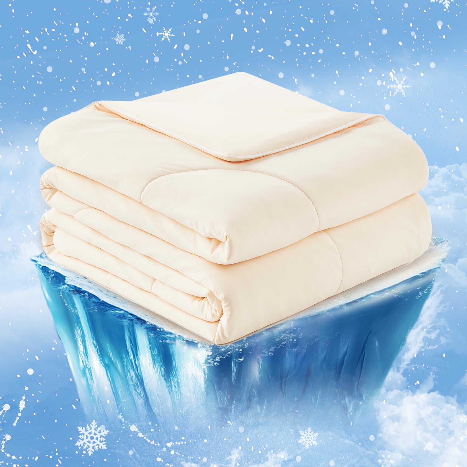 Cooling Comforter King Size, Cooling Blankets for Hot Sleepers and Night Sweats, Yellow