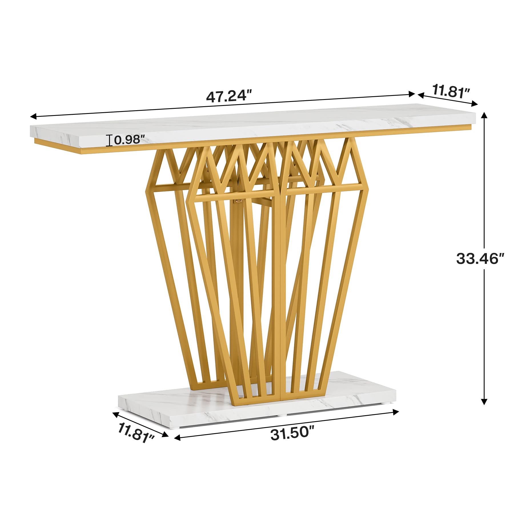 Console Table, Modern 47.24-Inch Entryway Table with LED Lights