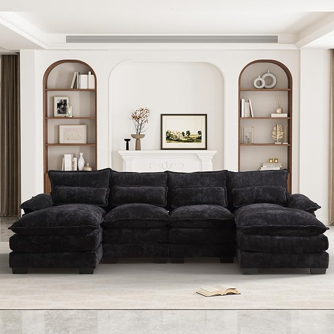 Modern Chenille Modular Comfy  Sofa Cloud Couch for Living Room
